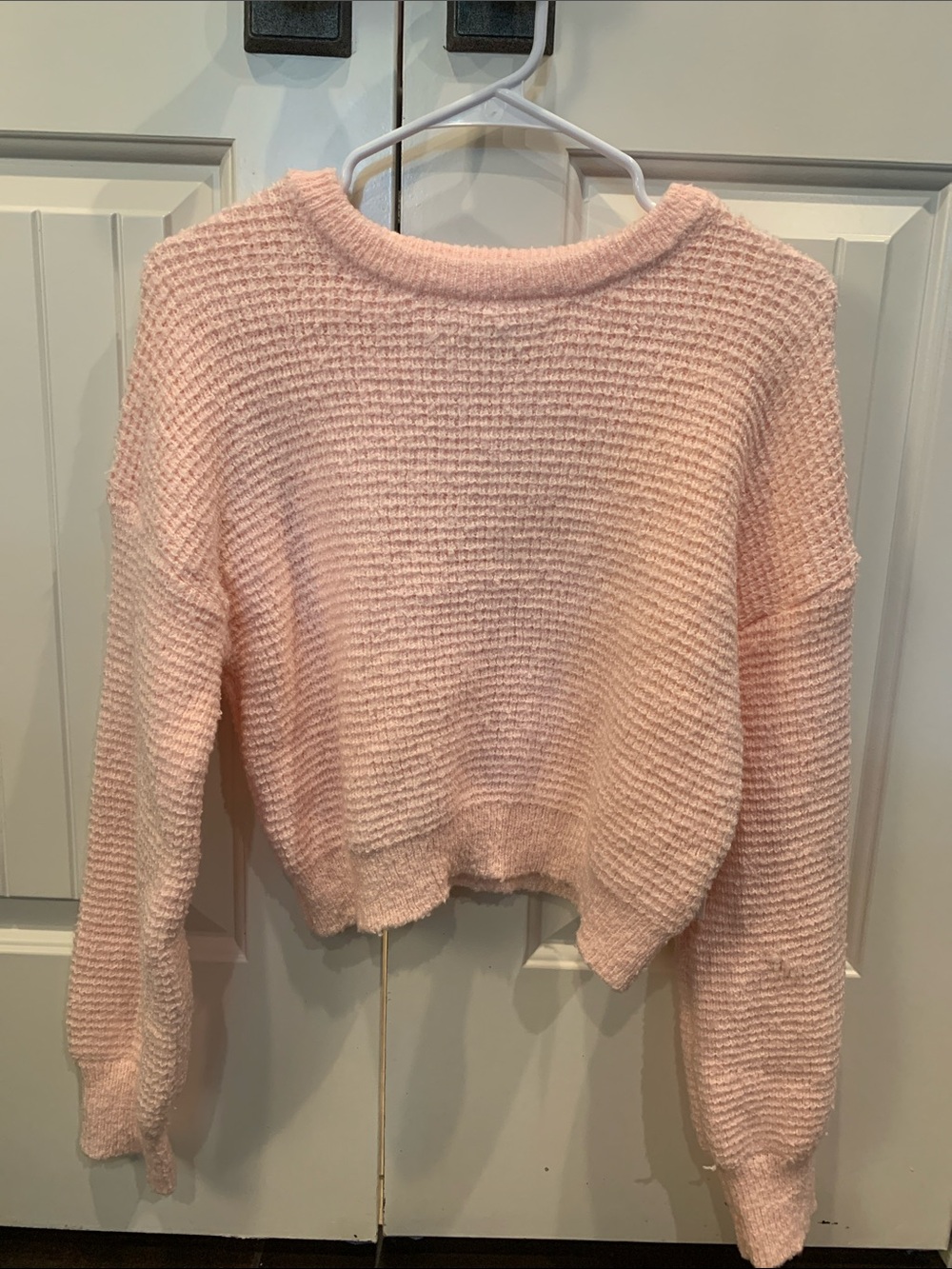 PacSun L.A. Hearts Blush Pink Cropped Crewneck Sweater